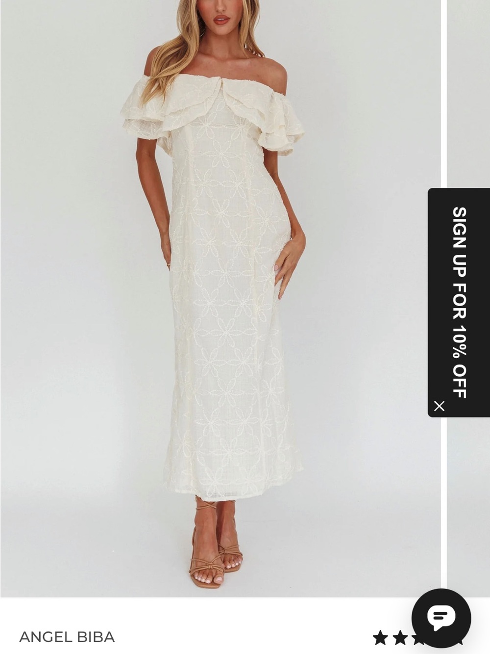 Beauty Within On-Off-Shoulder Selfie Leslie Bridal Maxi Dress Cream